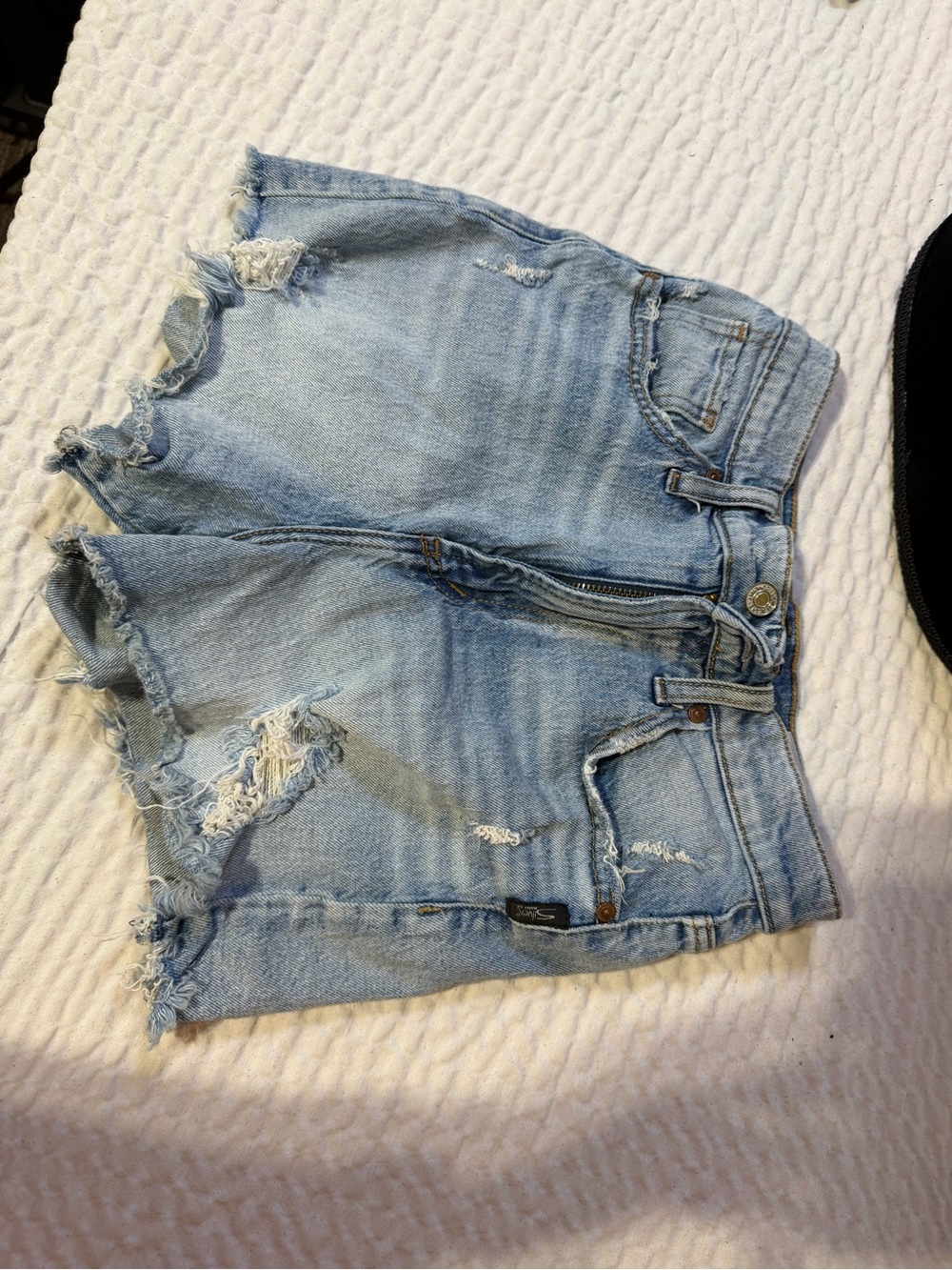 Silver Jeans Light Blue Distressed Denim Shorts